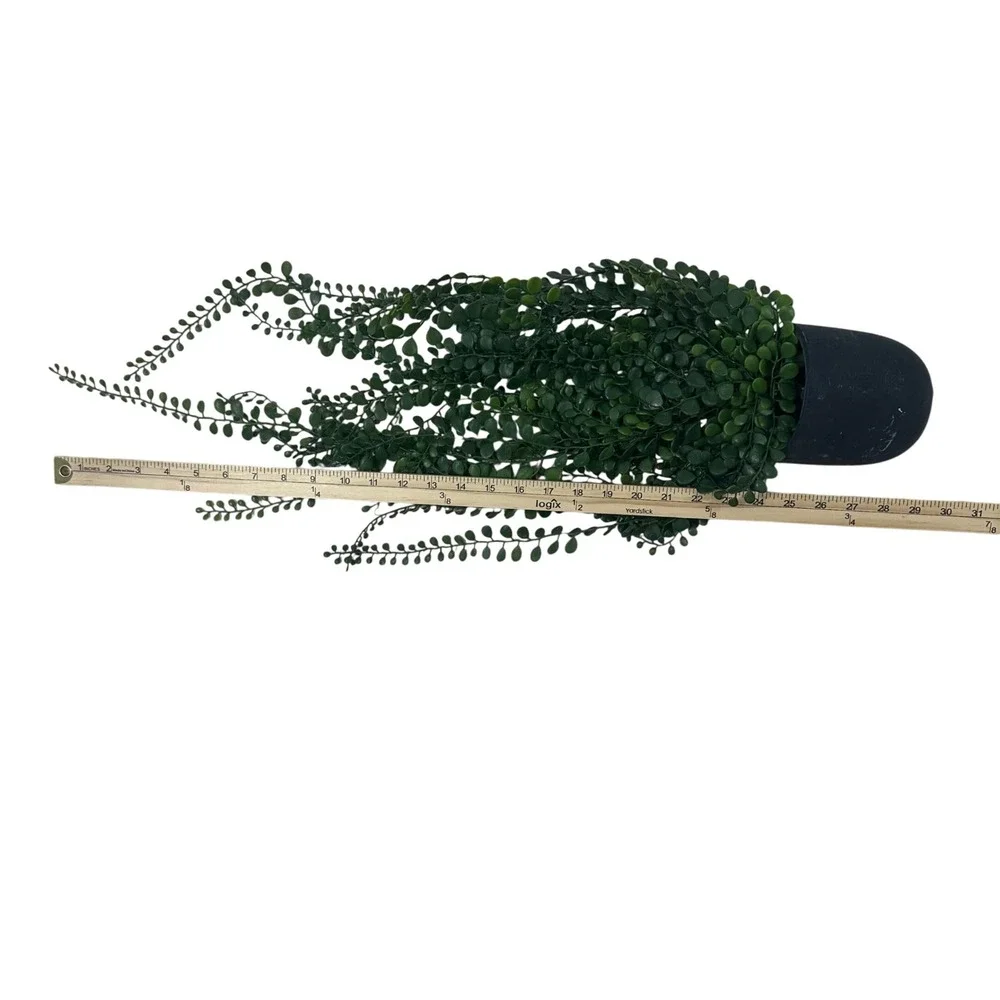 Artificial Trailing Succulent‎ Plant in Black Matte Pot 30 Inch Green Faux Vine